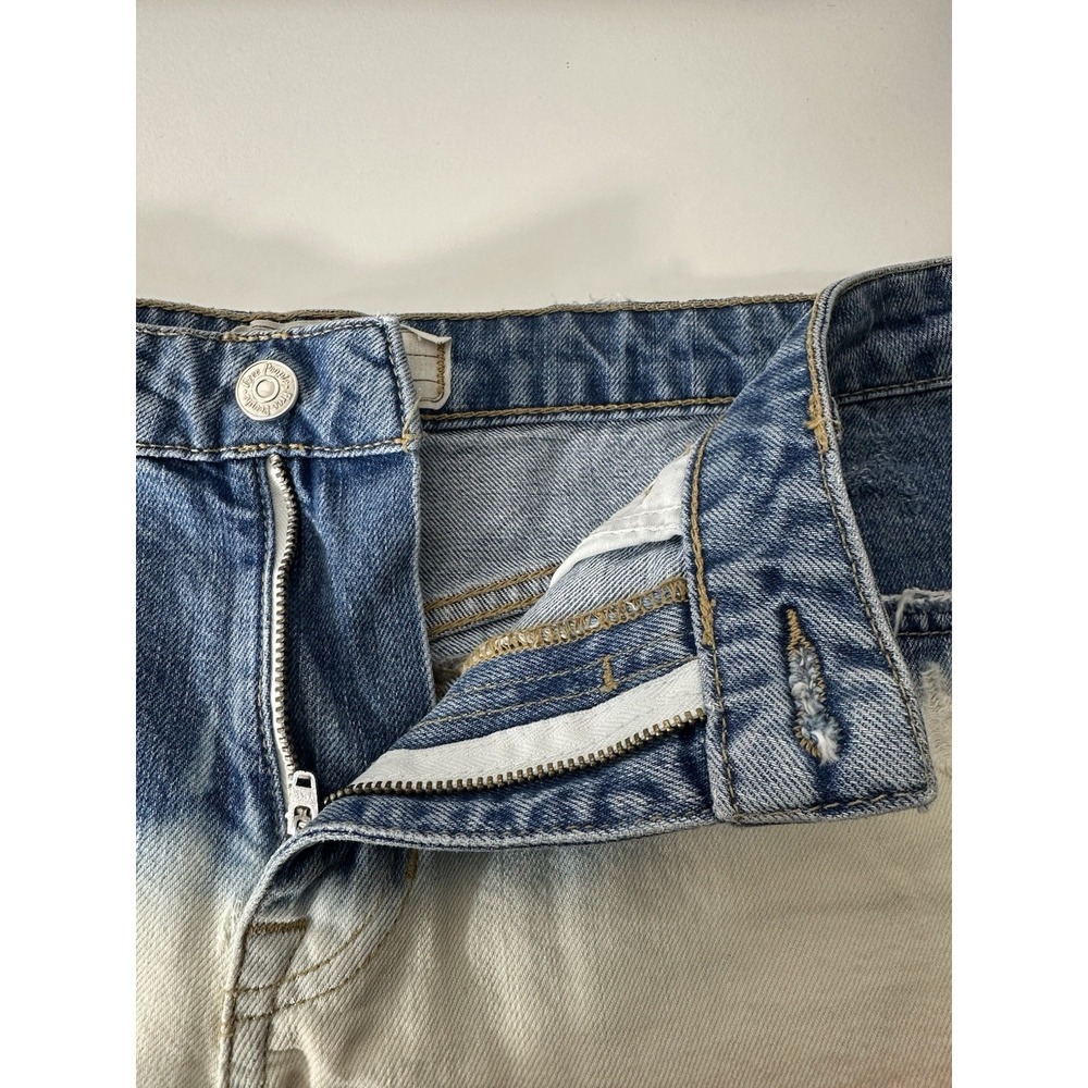 Free People Jean Shorts Women's 27 Cut Off Denim‎ Distressed Blue Acid Dip Dyed - Picture 5 of 7